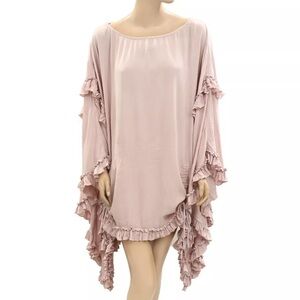 Free People Blush Ruffle Tunic